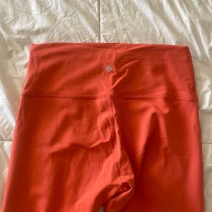 orange lululemon 25” leggings
